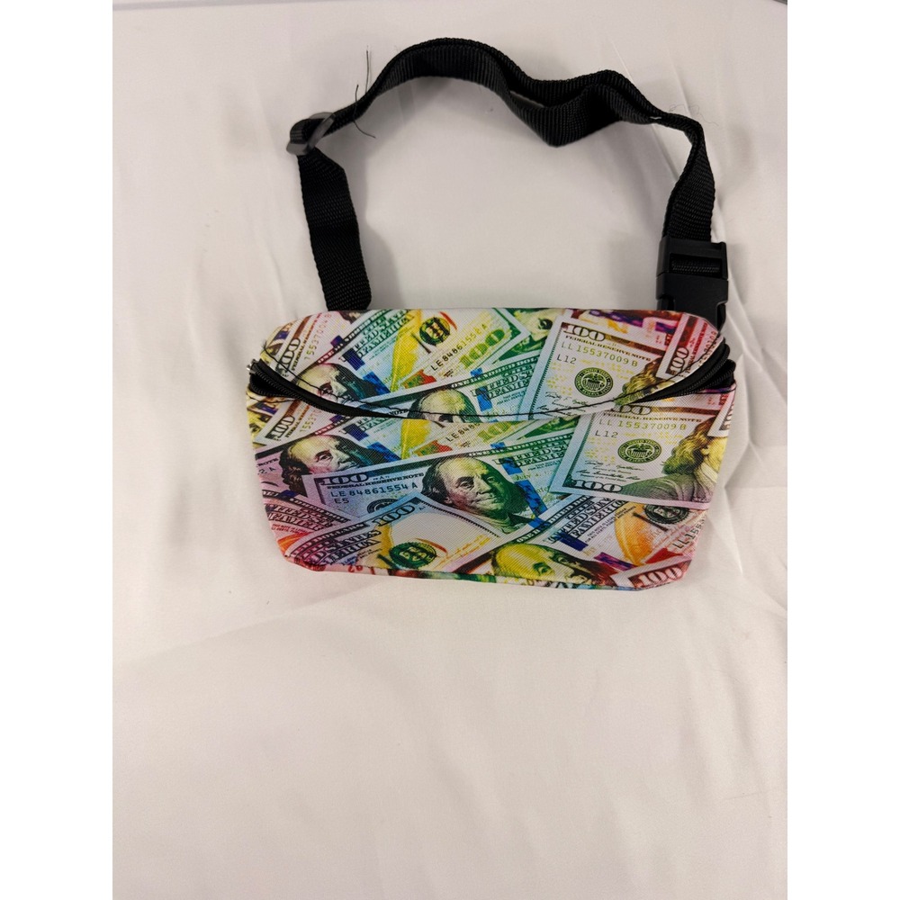 Unbranded Waist Pack OS Multicolor Money Print 100 Dollar Bill Streetwear Bag